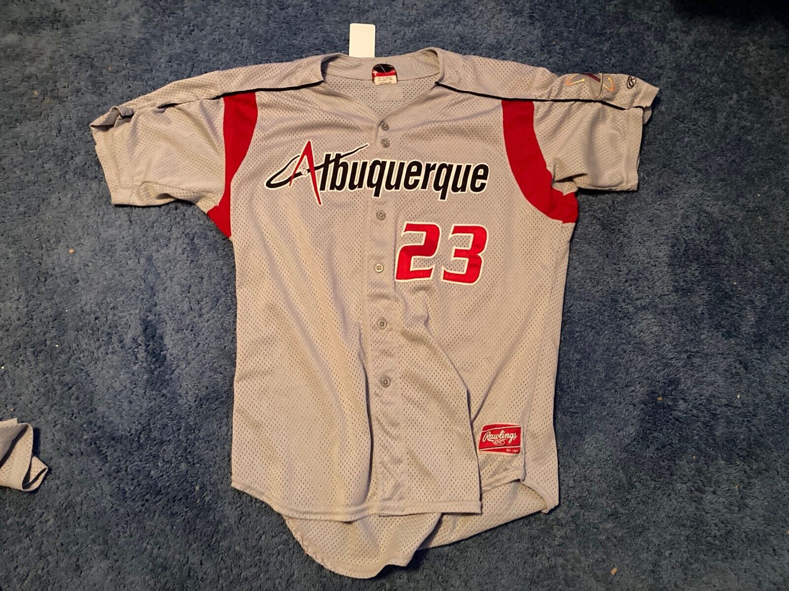 36 Game Used Worn Albuquerque Isotopes Purple Jersey Rockies