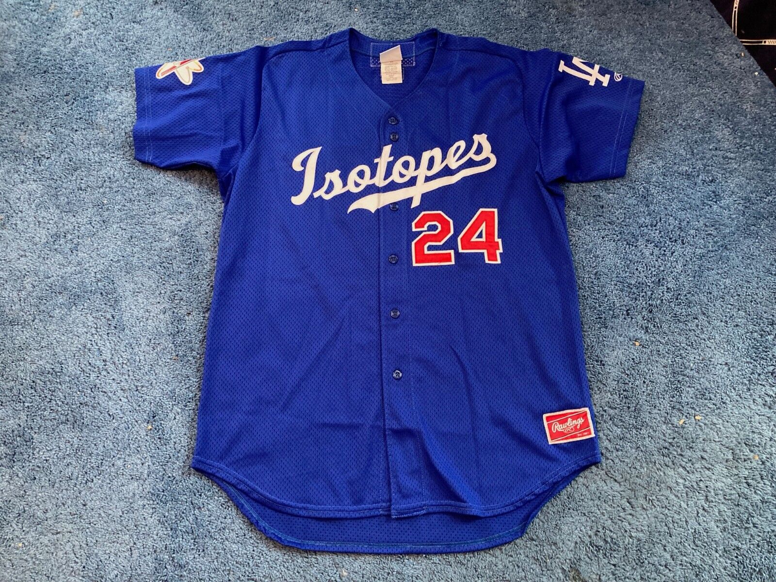 24 Game Used Worn Albuquerque Isotopes Blue Jersey Dodgers