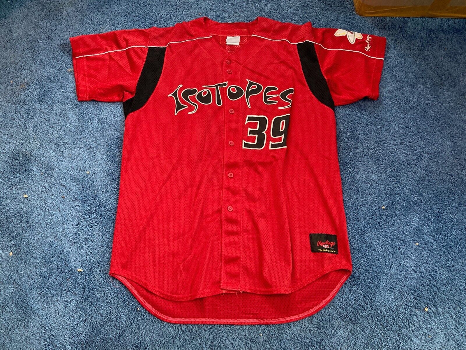 27 Game Used Worn Albuquerque Isotopes Red Jersey Dodgers